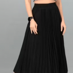 stylish fancy black pleated skirts for womens
