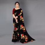 Desinger Georgette Floral Printed Saree with Blouse Piece