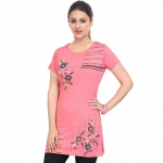 Women' Half Sleeve Printed Round Neck Long T shirts/Top