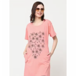 Women Cotton Pocket Long T-shirt