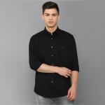 Solid Cotton Slim Fit Mens Casual Wear Shirt