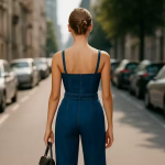 Slim Fit Denim Jumpsuit Sleeveless | Collared Jean Jumpsuit for Women | Button Down Summer Denim Jumpsuit