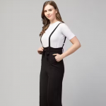 WOMEN BLACK DUNGAREE WITH WHITE T-SHIRT