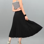 stylish fancy black pleated skirts for womens