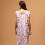 Trendy Check Printed Sleeve Less Nighty For Women