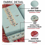 Party Wear Designer Cotton Dress Material Mirror Work