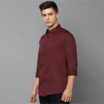 Solid Cotton Slim Fit Mens Casual Shirt