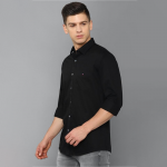 Solid Cotton Slim Fit Mens Casual Wear Shirt
